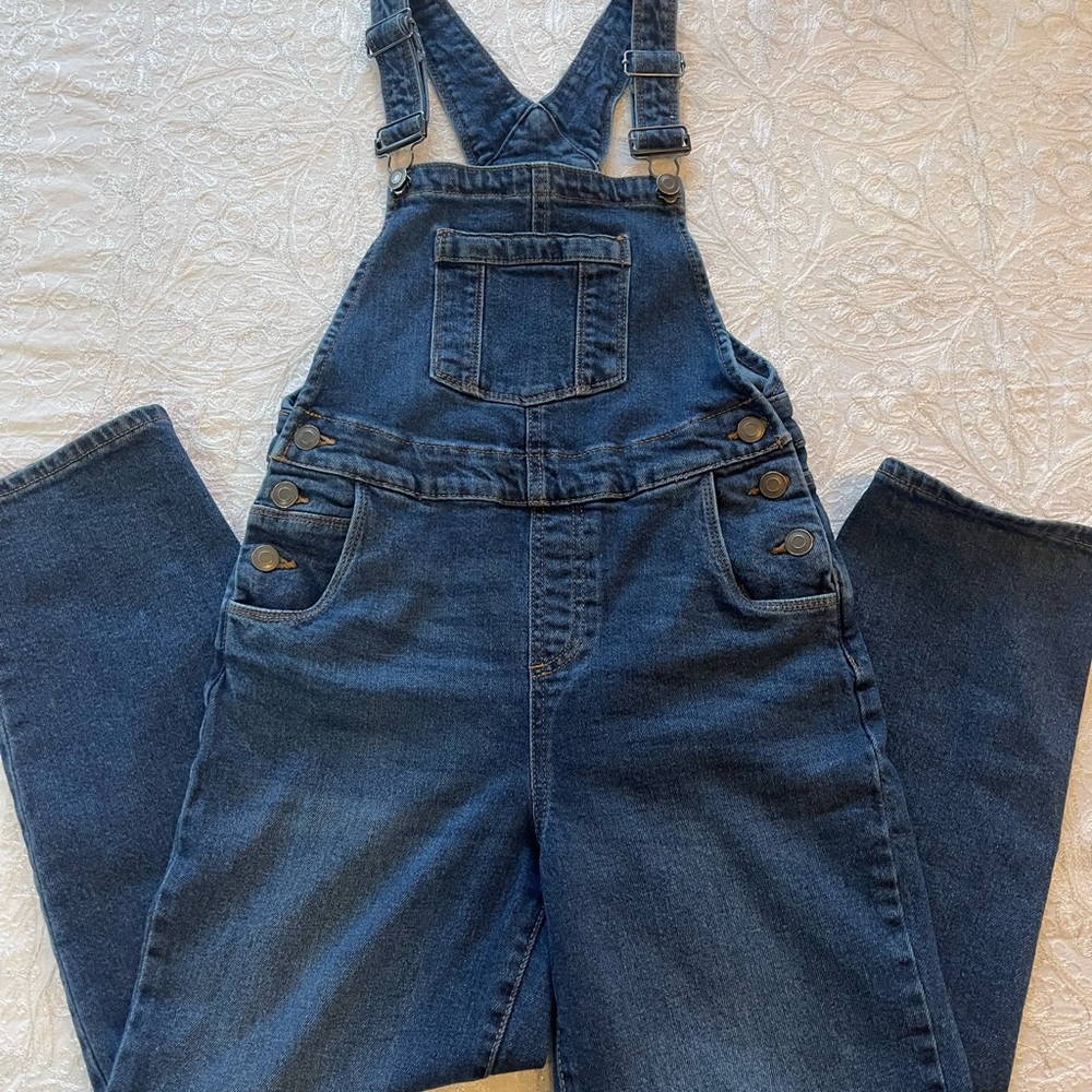 EUC Evsie Dark Wash Denim Overalls Sz 11
